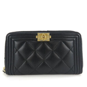 CHANEL Black Caviar Leather Wallet